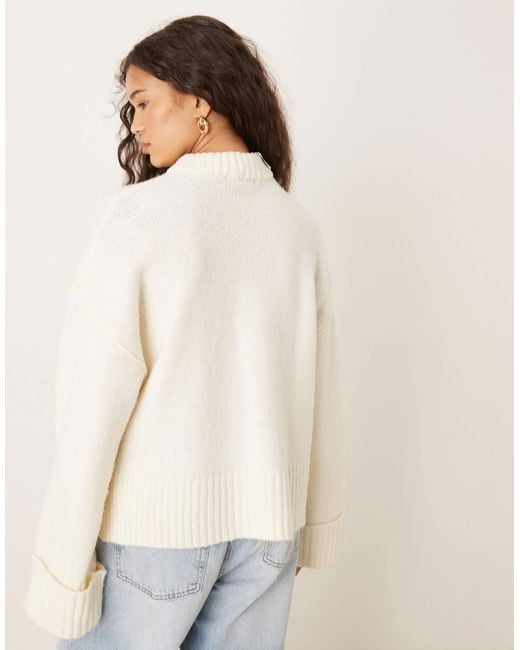 Gina Tricot White – relaxed fit strickpullover