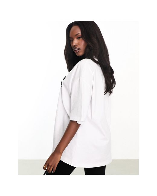 ASOS White Oversized T-shirt With Chenille