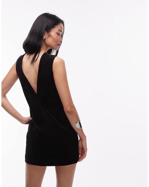 & Other Stories White Velvet Mini Dress With Low V-back
