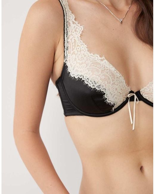 ASOS Black Fuller Bust Delilah Satin High Apex Underwire