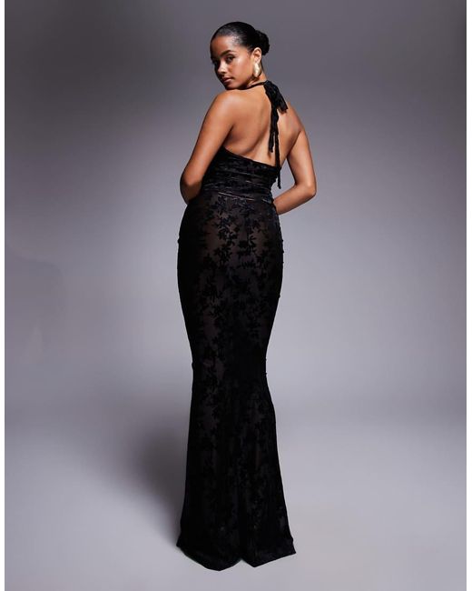 SIMMI Gray Daphne Devore Maxi Skirt