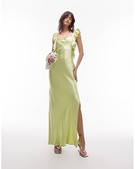 TOPSHOP Green – satin-trägerkleid