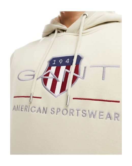 Archive - sweat à capuche avec logo bouclier - beige Gant pour homme en coloris Gray