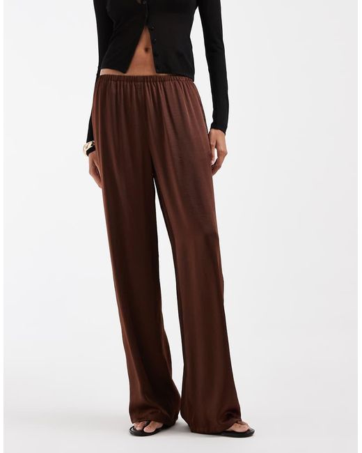 Vero Moda Purple Textured Satin Wide Leg Trousers