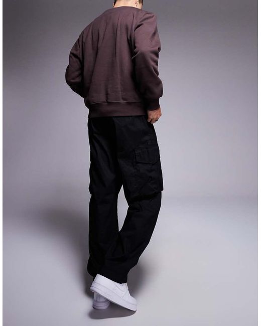 ADPT Black Tapered Balloon Fit Cargo for men