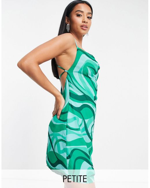 missguided cowl neck ruched side mini