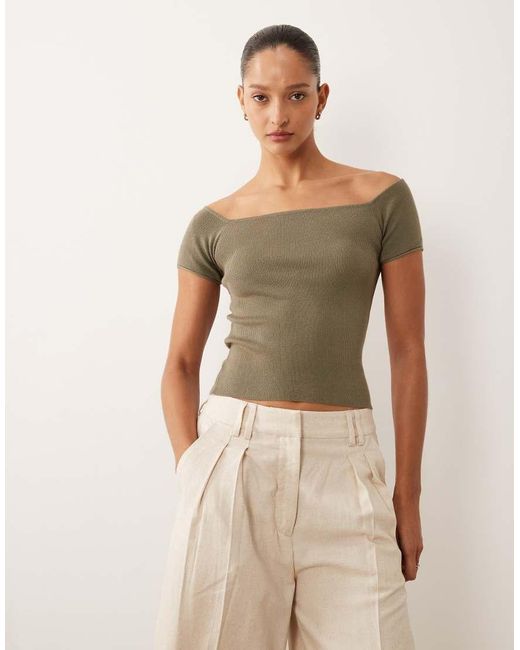 Mango Natural Teen Off Shoulder Top