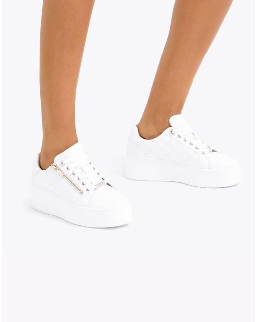 Carvela Kurt Geiger White Connected Zip Trainers