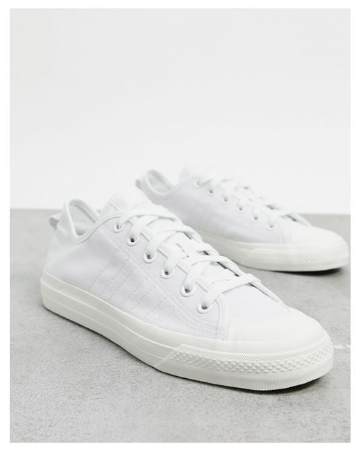 Adidas Originals – nizza rf – sneaker aus weißem stoff in Gray für Herren