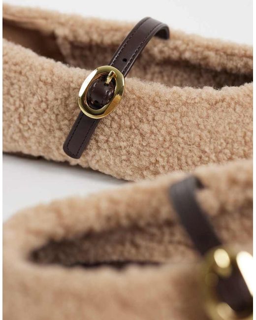 ASOS Natural Lillie Mary Jane Ballet Flats