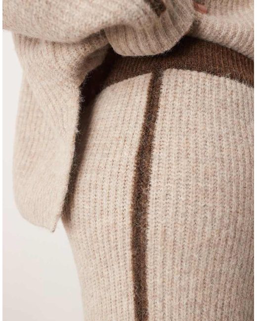 ARRANGE Natural Curve Thick Rib Knit Contrast Colour Pants
