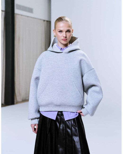 Weekday Oversized Hoodie Van Stof in het Natural