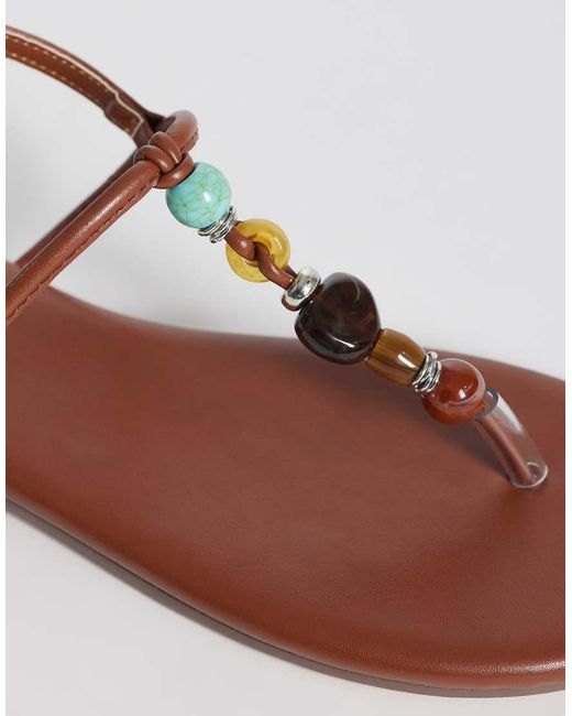 SIMMI Brown Simmi London Ishah Flat Sandals With Stones