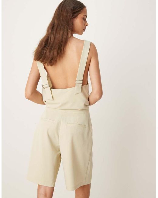 ASOS Natural Tailored Longline Utility Shorts Co-Ord