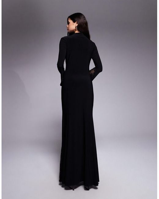 asos high neck maxi dress ASOS DESIGN Tall chiffon high neck double layer maxi dress in lime