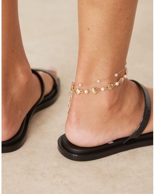 Calvin Klein Brown Calvin Klein Double Strap Jelly Sandals