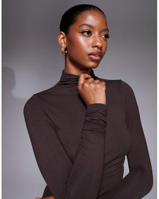 Oh Polly Gray Auri Modal Ruched Backless Top