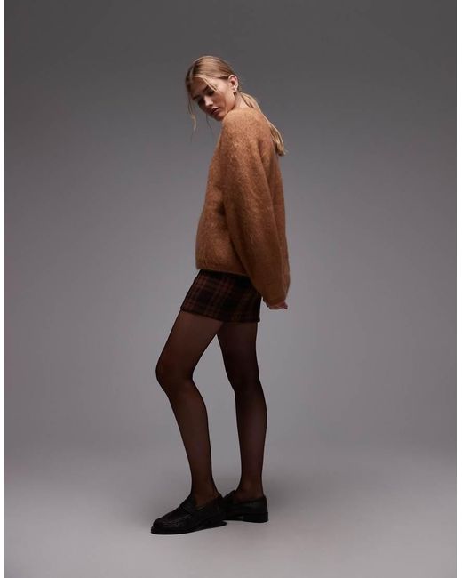 & Other Stories Brown Wool And Mohair Blend Drop Shoulder Jumper