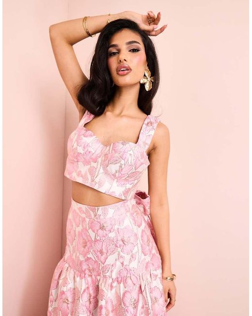 ASOS Pink Co-ord Jacquard Bralette Top