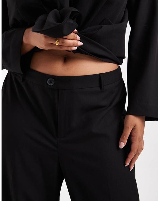 Vero Moda Black Straight Smart Trouser With Crease Front Co-Ord