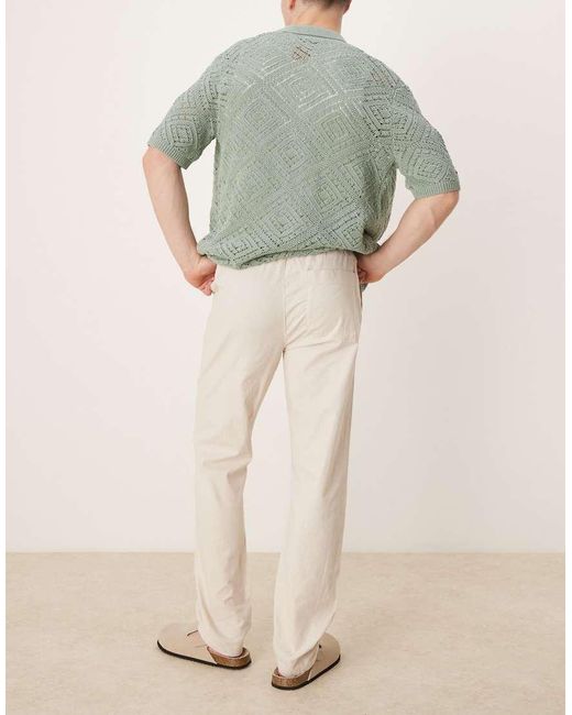 Pantalones De Corte Slim De Mezcla De Lino De -Neutro ASOS de hombre de color Blue