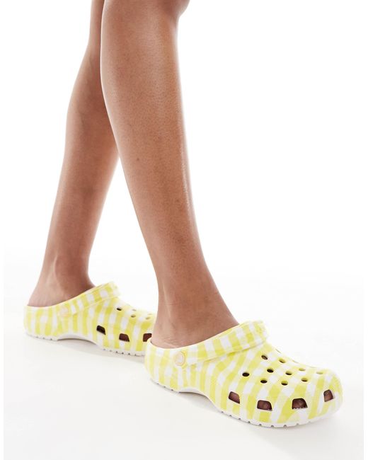 Sabots classiques à motif vichy CROCSTM en coloris Metallic