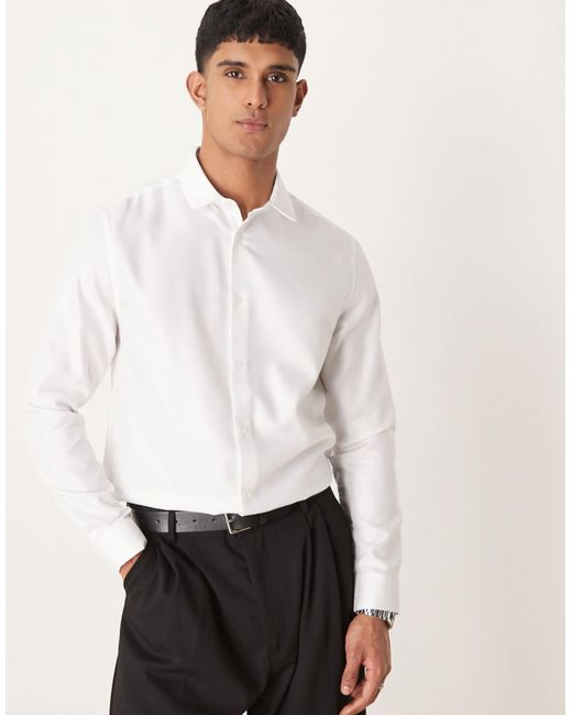 ASOS – formelles, bügelleichtes hemd in White für Herren