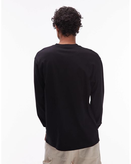 Carhartt Blue Pocket Heart Long Sleeve Loose Fit T-Shirt for men