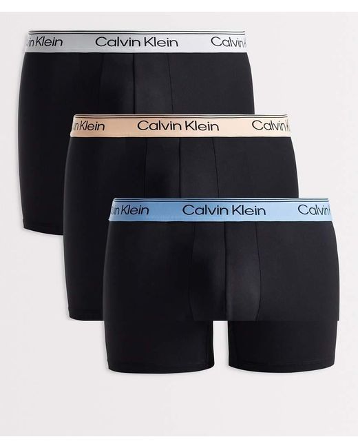 Calvin Klein Blue Microfibre Stretch 3 Pack Boxer Briefs for men