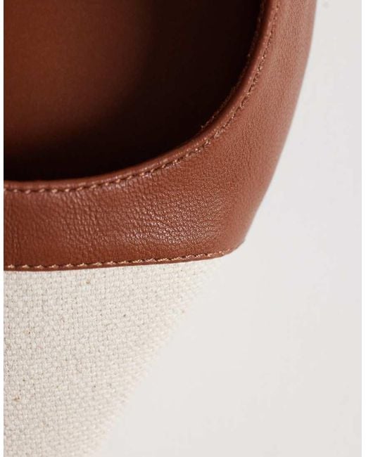 ASOS Brown Sylvie Two Tone Slingback Mid Heel Shoes