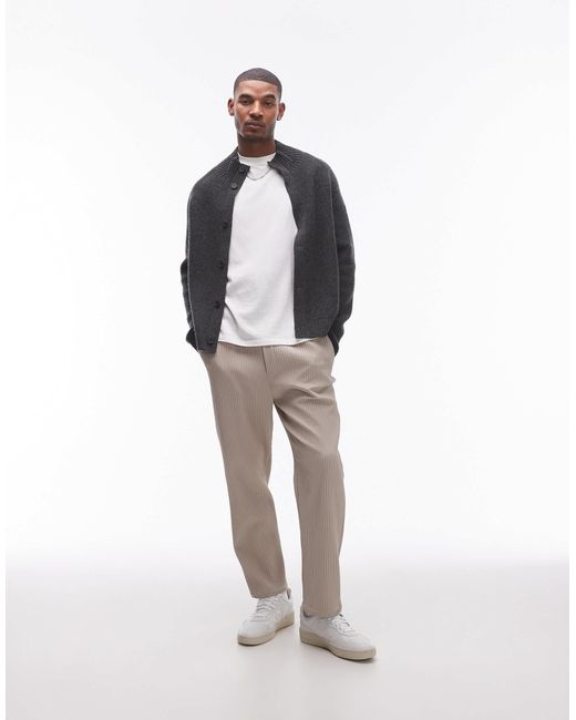ARKET White Wool Knitted Cardigan With Funnel Neck for men