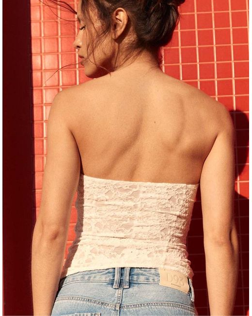 Stradivarius Orange Lace Corset With Stays