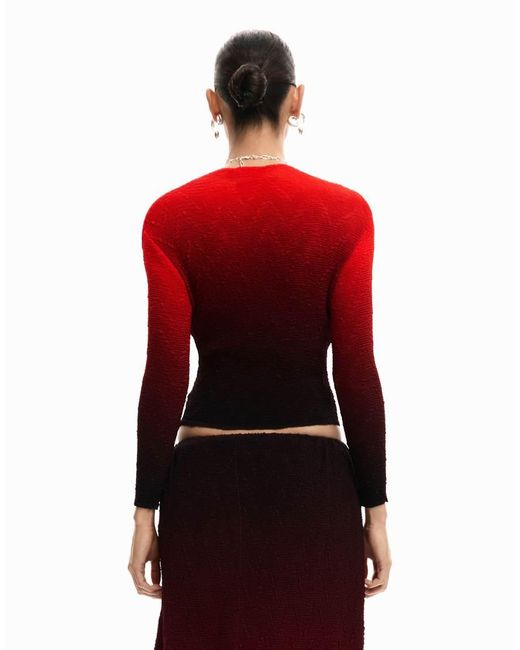 Desigual Red Gradient Blouse