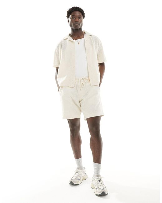 Pantalones cortos color holgados sin cierres Abercrombie & Fitch de hombre de color White
