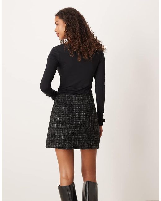 ASOS Natural Boucle Mini Skirt