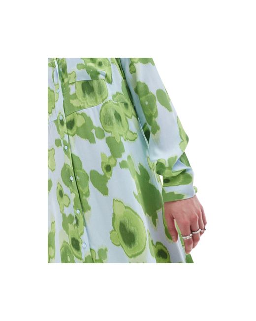 Vestido largo con estampado verde vinny SELECTED de color Green