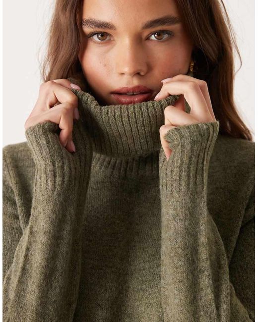 Jdy Natural Roll Neck Knitted Dress