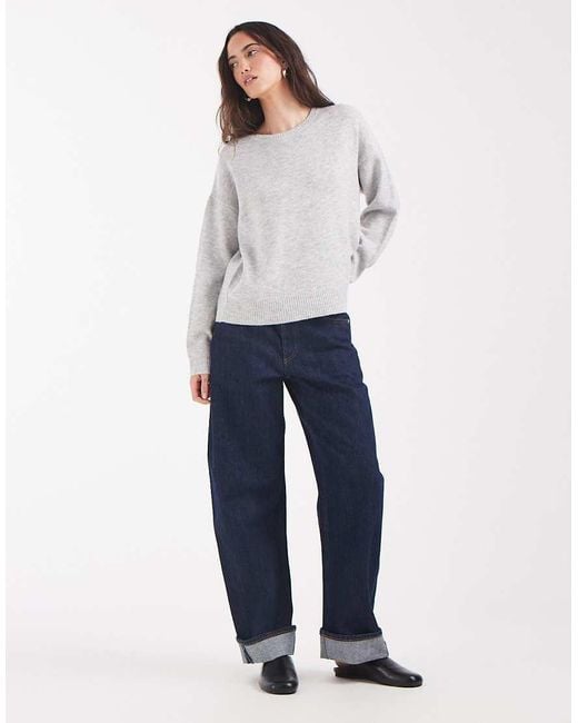 ONLY White O-neck Knitted Jumper