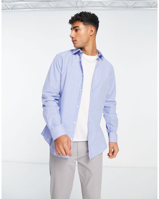French Connection Blue Stripe Shirt for men
