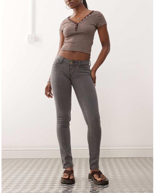 Cheap Monday Gray Sleezie Low Rise Super Stretch Skinny Jeans