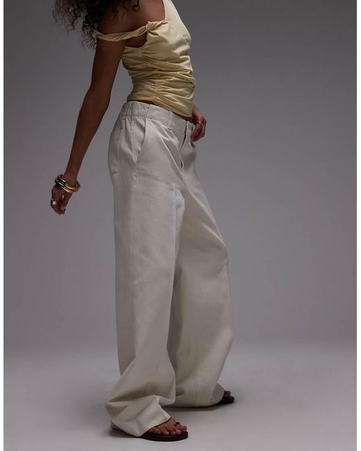 Mango Gray Elasticated Waist Wide Leg Trouser