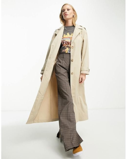 ONLY Natural Longline Trench Coat