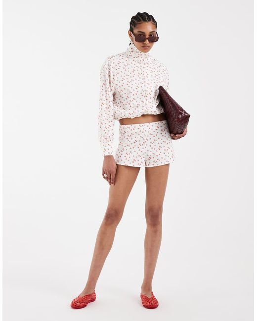 ASOS White High Neck Funnel Neck Bubble Jacket