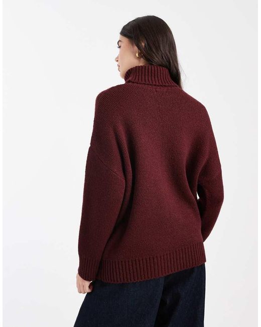 Miss Selfridge Purple Roll Neck Split Hem Jumper
