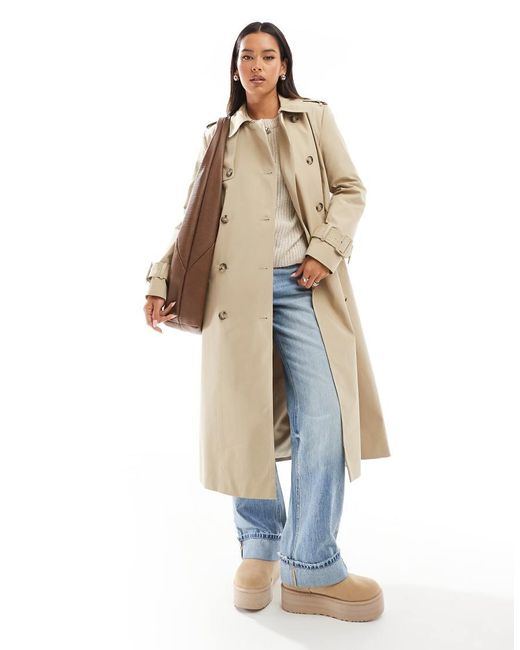 Mango White Premium Longline Trench Coat