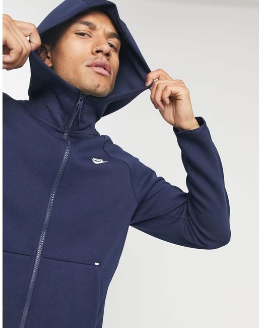 Tech fleece - hoodie à fermeture éclair - bleu marine Nike pour homme en coloris Black