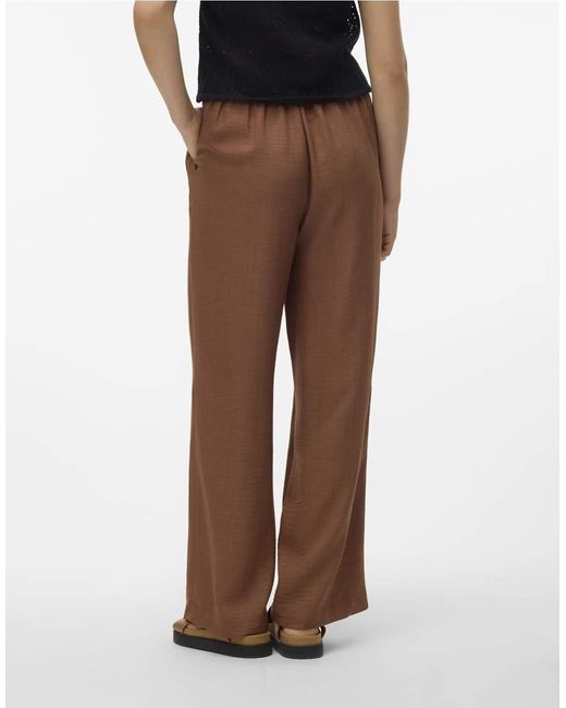 Vero Moda Broek Met Wijde Pijpen in het Brown