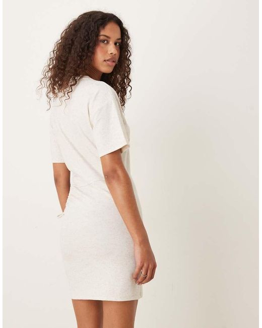 ASOS White Linen Look Cut Out Side Midi Dress