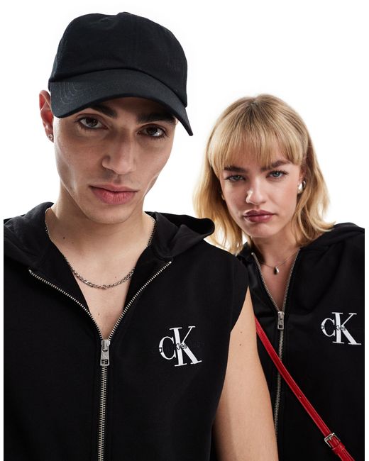 Calvin Klein Black Unisex Sleeveless Vest Hoodie