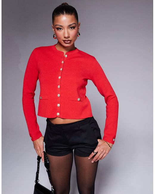 River Island Red – strickjacke